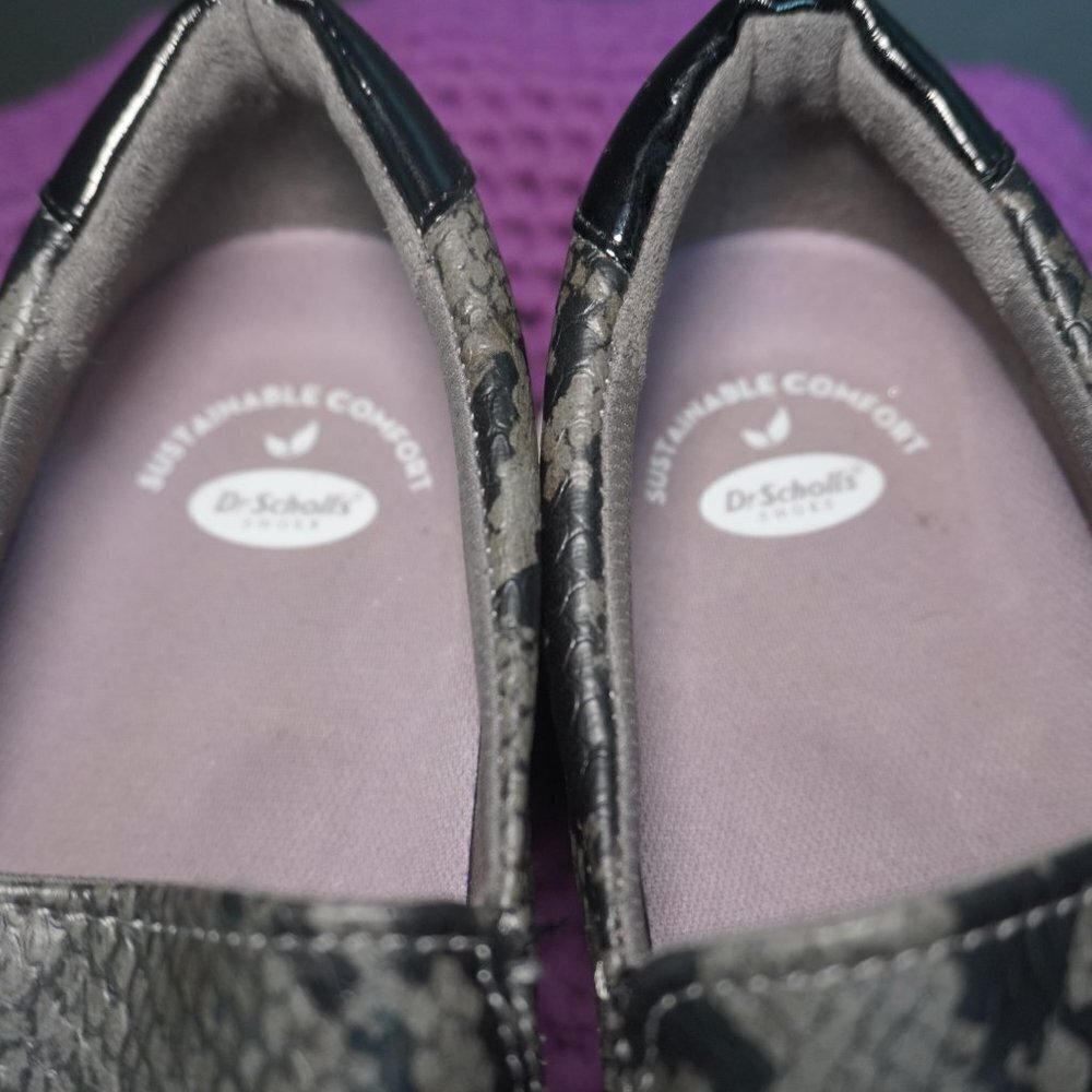 Dr. Scholls Womens Black Dark Grey No Bad Days Snake Slip On Sneakers Size 7.5 - Picture 6 of 8